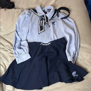 Ravenclaw Sailor Collar Top & Skirt Set in Light Blue and Navy